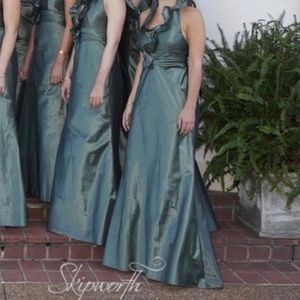 Amsale Floor Length Taffeta Green Gown